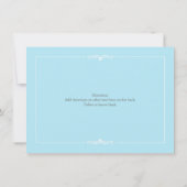 Blue & White Wedding Probe Dinner Einladung (Rückseite)