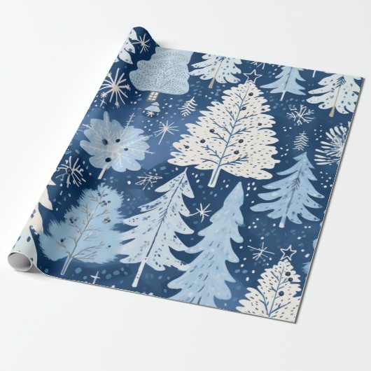 Blue & White Weihnachtsgeschenk Geschenkpapier (Ungerollt)