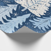 Blue & White Weihnachtsgeschenk Geschenkpapier (Ecke)