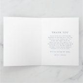 Blue White Willow Floral Foto Hochzeit Dankeskarte (Innenseite)