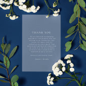 Blue White Willow Floral Foto Hochzeit Dankeskarte