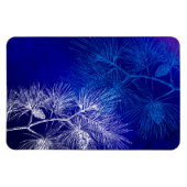 Blue White Winter Holiday Pine Magnet (Horizontal)