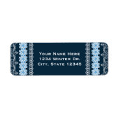 Blue & White Winter Lace Elegante Urlaubsparty (Vorne)