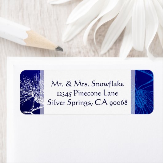Blue White Winter Pine Custom Address Labels (Insitu)
