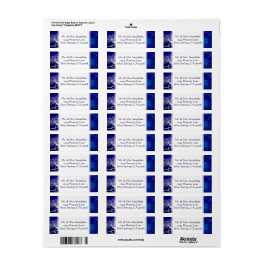 Blue White Winter Pine Custom Address Labels (Vorne)