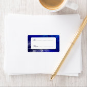 Blue White Winter Pine Custom Gift Tag Adressaufkleber (Insitu)