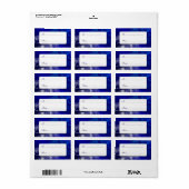 Blue White Winter Pine Custom Gift Tag Adressaufkleber (Vorne)