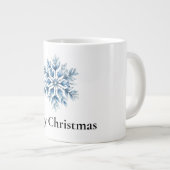 Blue White Winter Snowflakes Weihnachten Jumbo-Tasse (Vorderseite Rechts)
