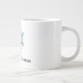 Blue White Winter Snowflakes Weihnachten Jumbo-Tasse (Rechts)