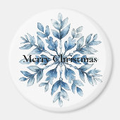 Blue White Winter Snowflakes Weihnachten Magnet (Vorne)