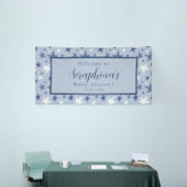 Blue White Winter Stars Pattern Baby Dusche Banner (Messeveranstaltung)