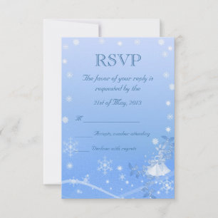 Blue & White Winter Wedding UAWG RSVP Karte