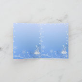 Blue & White Winter Wedding Vielen Dank Dankeskarte (Innenseite)