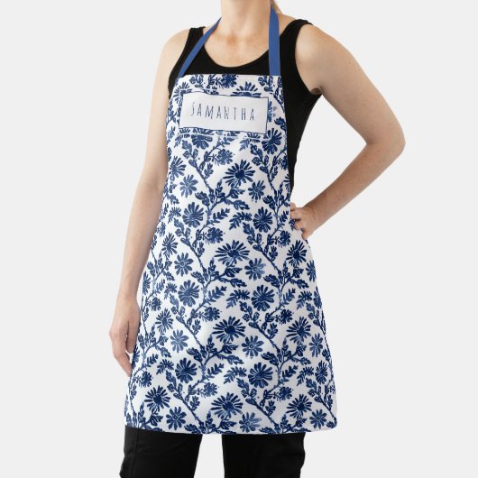 Blue White Womens Apron Schürze (InSitu)