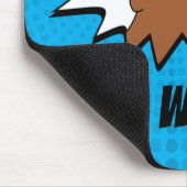 Blue white Yo Man Was du Will Tasse Shot Comic Mousepad (Ecke)