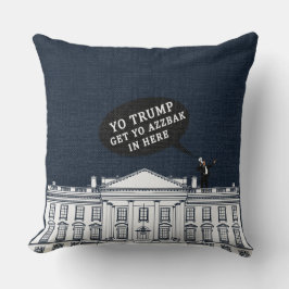 Blue White Yo Trump kommt zurück zum Whitehouse Kissen