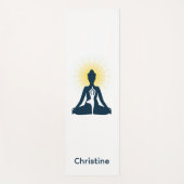 Blue-White Yoga Pose und Individuelle Name Yogamatte (Vorderseite)