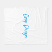 Blue White Your Name Calligraphy Einzigartig Minim Fleecedecke (Vorderseite (Horizontal))
