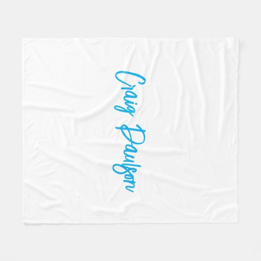 Blue White Your Name Calligraphy Einzigartig Minim Fleecedecke (Vorderseite (Horizontal))