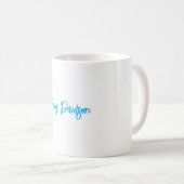 Blue White Your Name Calligraphy Einzigartig Minim Kaffeetasse (VorderseiteRechts)