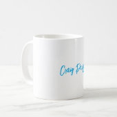 Blue White Your Name Calligraphy Einzigartig Minim Kaffeetasse (Vorderseite Links)