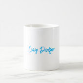 Blue White Your Name Calligraphy Einzigartig Minim Kaffeetasse (Mittel)