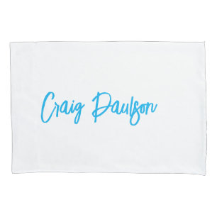 Blue White Your Name Calligraphy Einzigartig Minim Kissenbezug