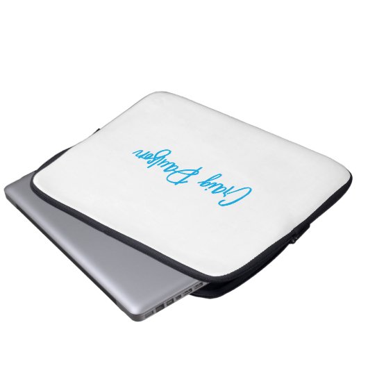 Blue White Your Name Calligraphy Einzigartig Minim Laptopschutzhülle (Vorne Knopf)