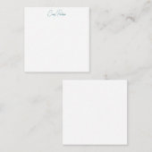 Blue White Your Name Calligraphy Einzigartig Minim Mitteilungskarte (Vorne/Hinten)