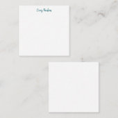 Blue White Your Name Calligraphy Einzigartig Minim Mitteilungskarte (Vorne/Hinten)