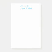 Blue White Your Name Calligraphy Einzigartig Minim Post-it Klebezettel (Vorderseite)