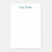 Blue White Your Name Calligraphy Einzigartig Minim Post-it Klebezettel (Vorderseite)