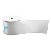 Blue White Your Name Calligraphy Einzigartig Minim Satinband (Spule)