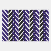 Blue White Zickzack Modern Zigzag Muster Geschenkpapier Set (Vorderseite 2)