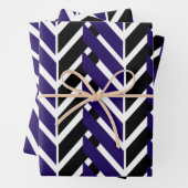 Blue White Zickzack Modern Zigzag Muster Geschenkpapier Set (Beispiel)