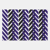 Blue White Zickzack Modern Zigzag Muster Geschenkpapier Set (Vorderseite)