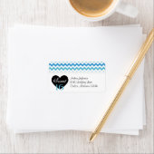 Blue & White Zickzack Sweet 16 Party Address Label Adressaufkleber (Insitu)