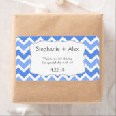 Blue & White Zickzack Water Flasche - passen Sie s (Insitu)