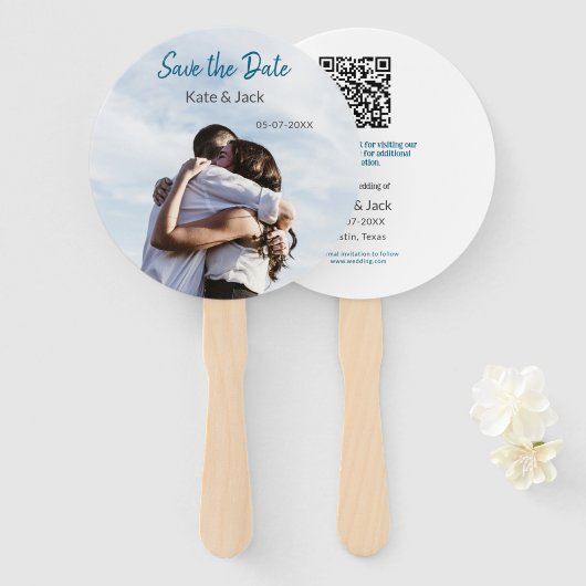 BLUE WHUE CLASSIC SCAN SAVE THE DATE FÄCHER (Vorne und Hinten)