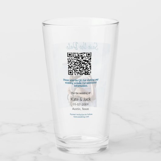 BLUE WHUE CLASSIC SCAN SAVE THE DATE GLAS (Rückseite)