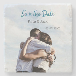 BLUE WHUE CLASSIC SCAN SAVE THE DATE STEINUNTERSETZER