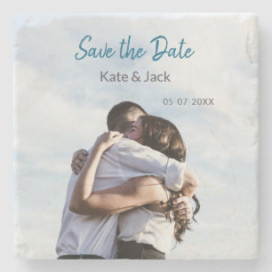 BLUE WHUE CLASSIC SCAN SAVE THE DATE STEINUNTERSETZER