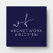Blue WiFi Password Sign Plaque mit Easel Fotoplatte (Vorderseite)
