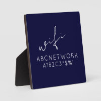 Blue WiFi Password Sign Plaque mit Easel