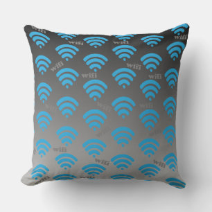 Blue Wifi Signal Kissen
