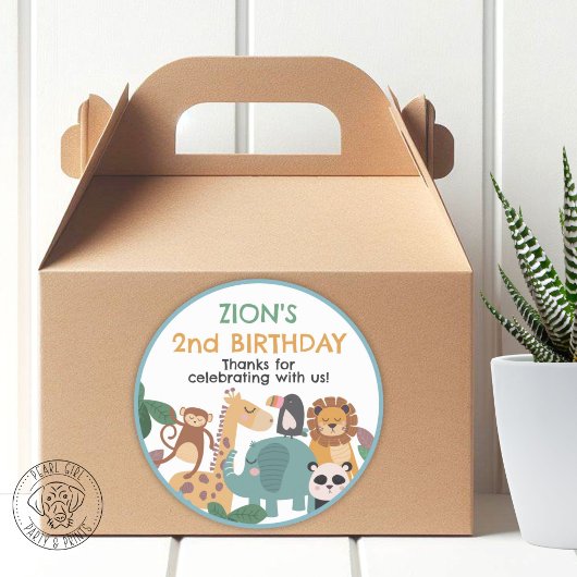 Blue Wild Animal Runder Aufkleber