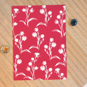 Blue Wild Blume Border, Mauve Bat Mitzvah Foto Einladung