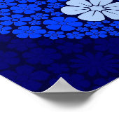 Blue Wild Blume Yin Yang Poster (Ecke)