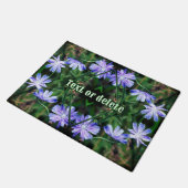 Blue Wild Chicory Blume Abstrakt Personalisiert Fußmatte (Schrägansicht)