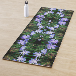 Blue Wild Chicory Blume Abstrakt Personalisiert Yogamatte